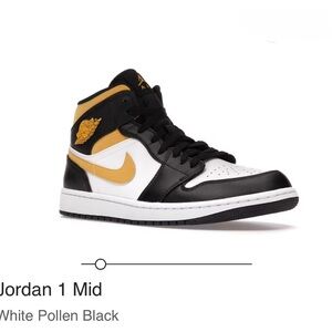 Nike Jordan 1 Mid White Pollen Black